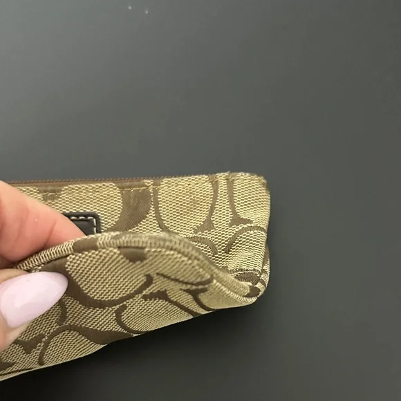 Coach Signature Brown and Tan Wristlet with Coach Hang Tag.Small. EUC - Picture 10 of 14